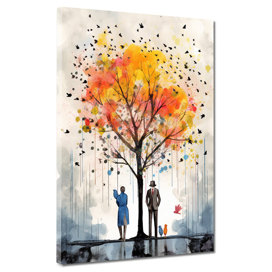 Quadro moderno albero autunnale astratto Painting Style