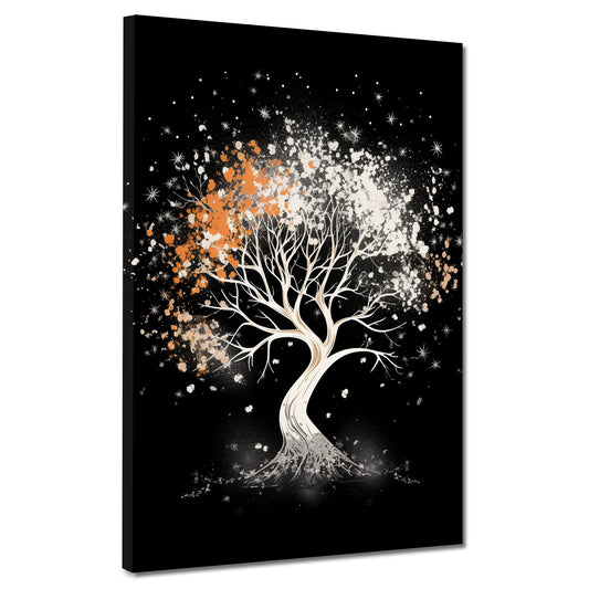 Quadro moderno albero bianco astratto stile scuro