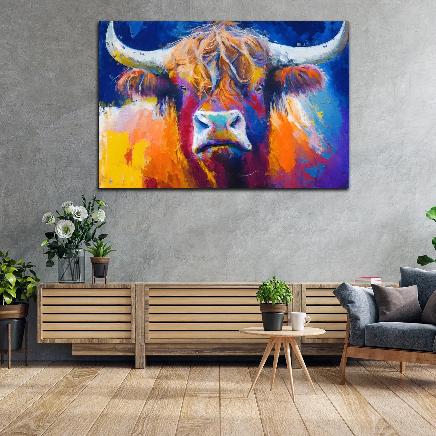 Quadro moderno astratti Toro Bulle Paint Style