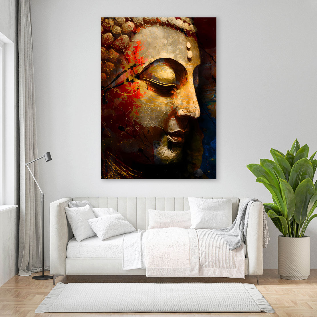 Quadro moderno astratto Buddha meditativo