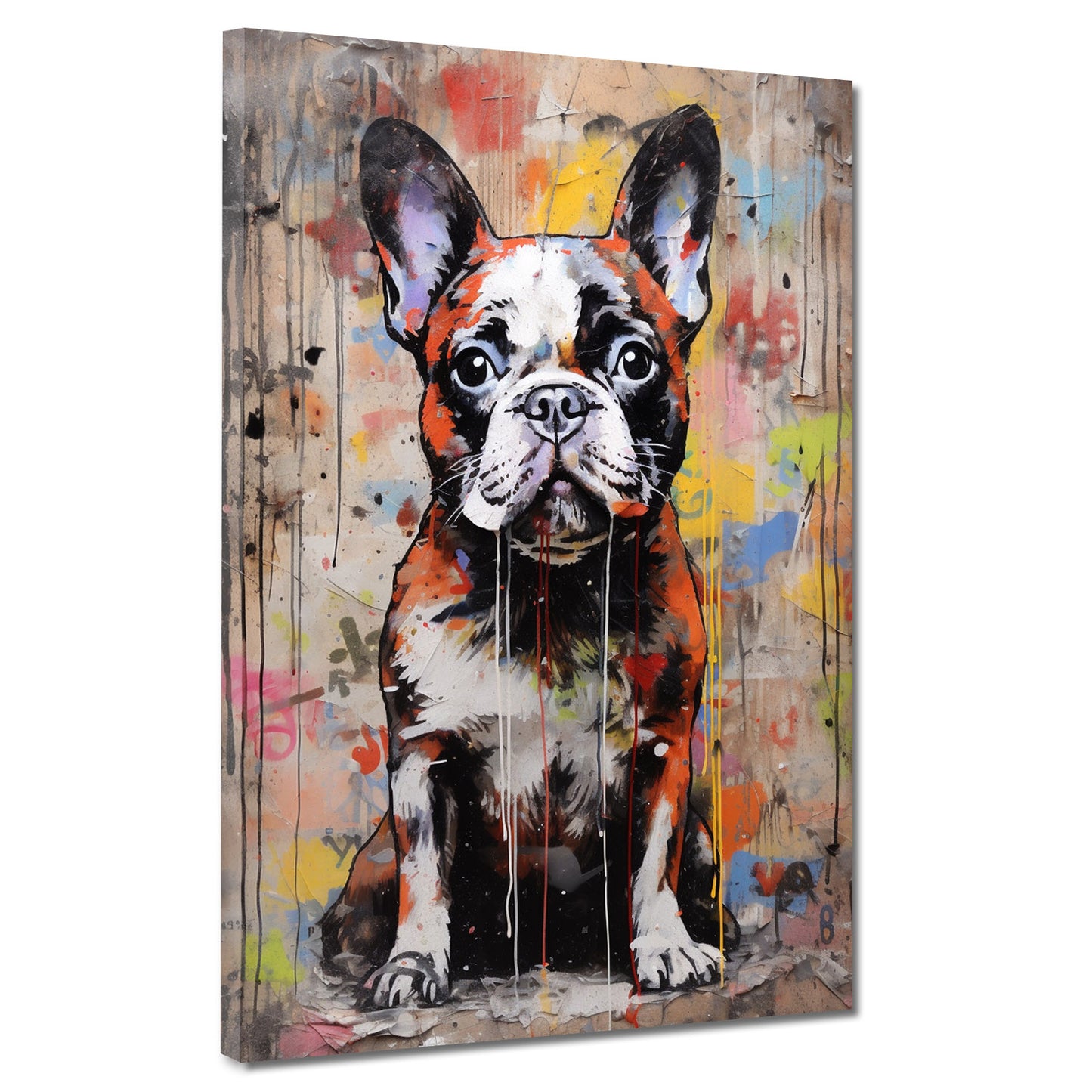 Quadro moderno astratto Bulldog Francese