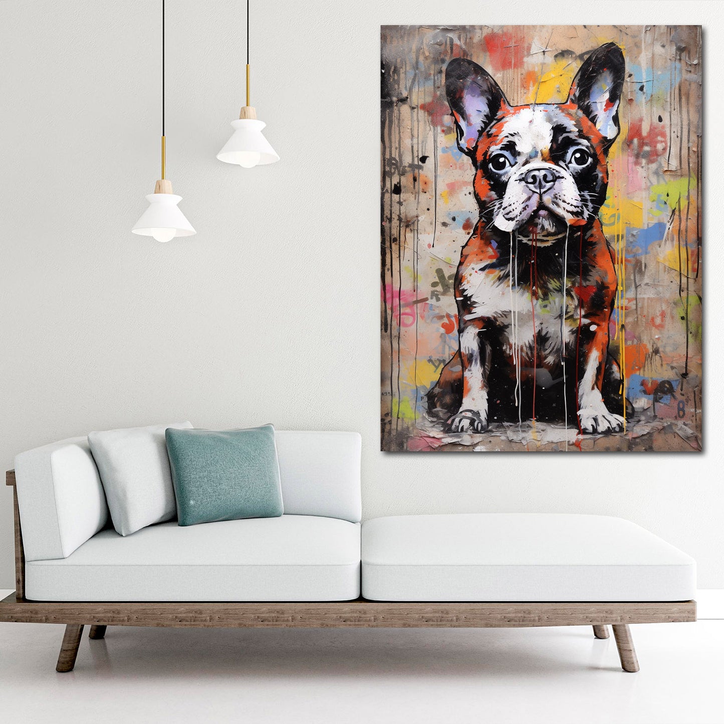 Quadro moderno astratto Bulldog Francese