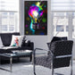Quadro stampa su tela moderno astratto Pop Art Lampadina Grass Style