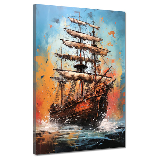 Quadro moderno astratto Veliero in alto mare