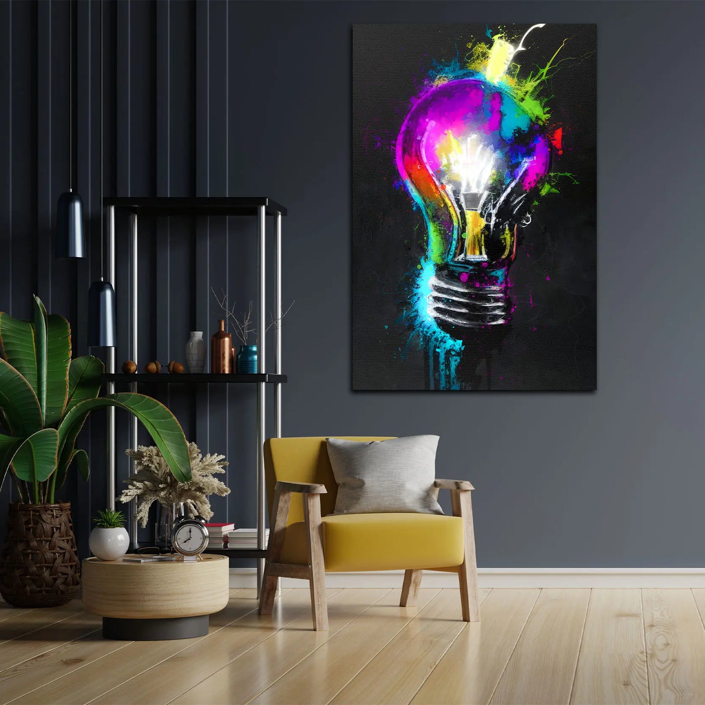 Quadro stampa su tela moderno astratto lampadina