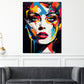 Quadro moderno astratto bella donna viso pop art