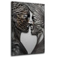 Quadro moderno bacio figure stile metallo