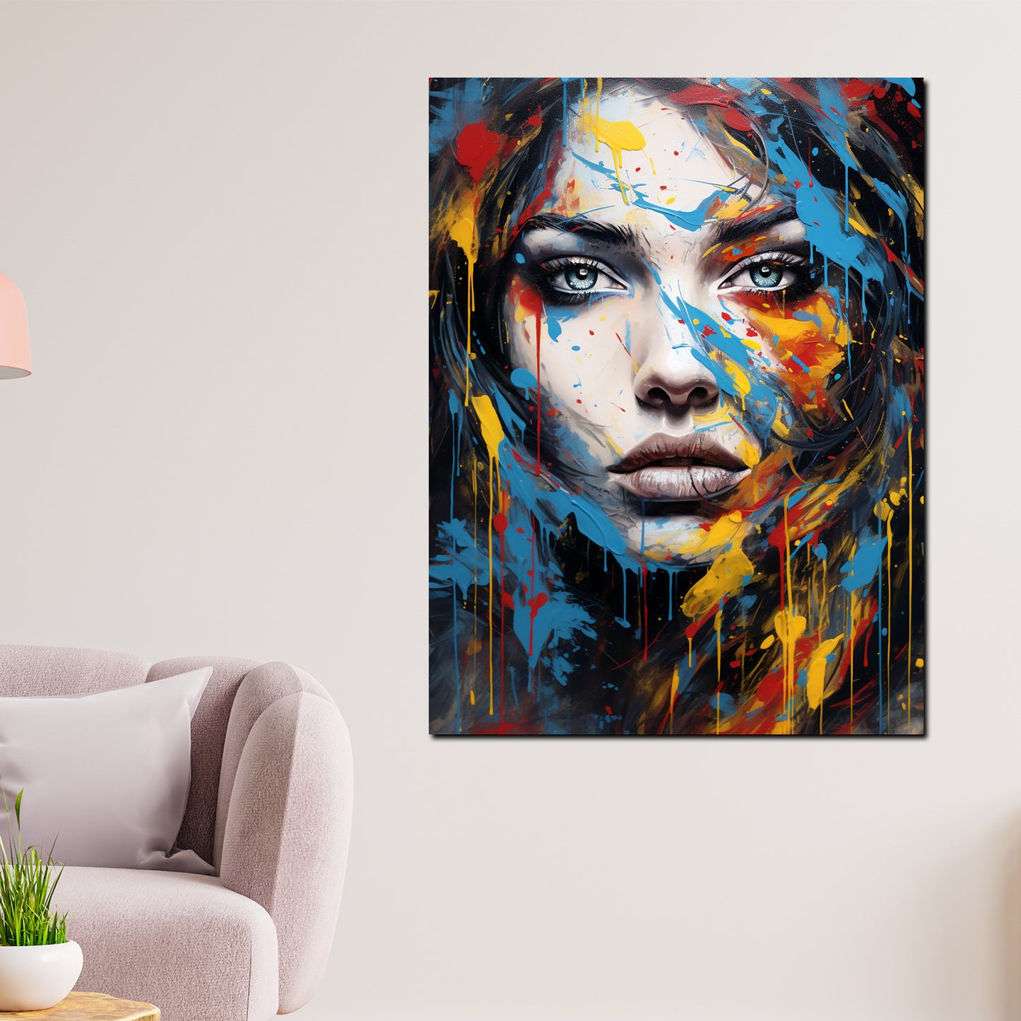 Quadro moderno bel viso femminile Stile colore