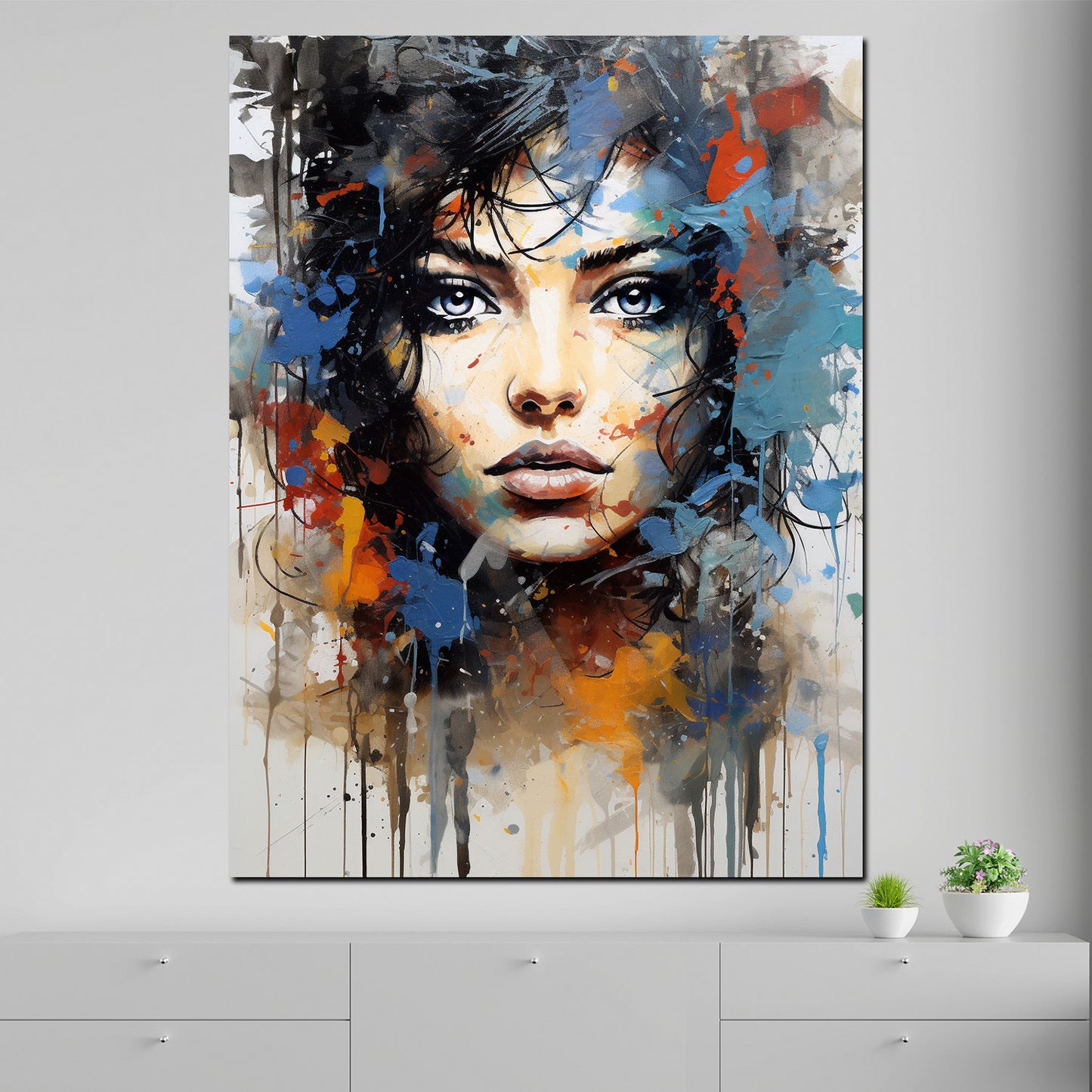 Quadro moderno bella donna, stile colore viso bellisimo