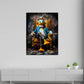 Quadro moderno comic duck pop art seduto in poltrona dark