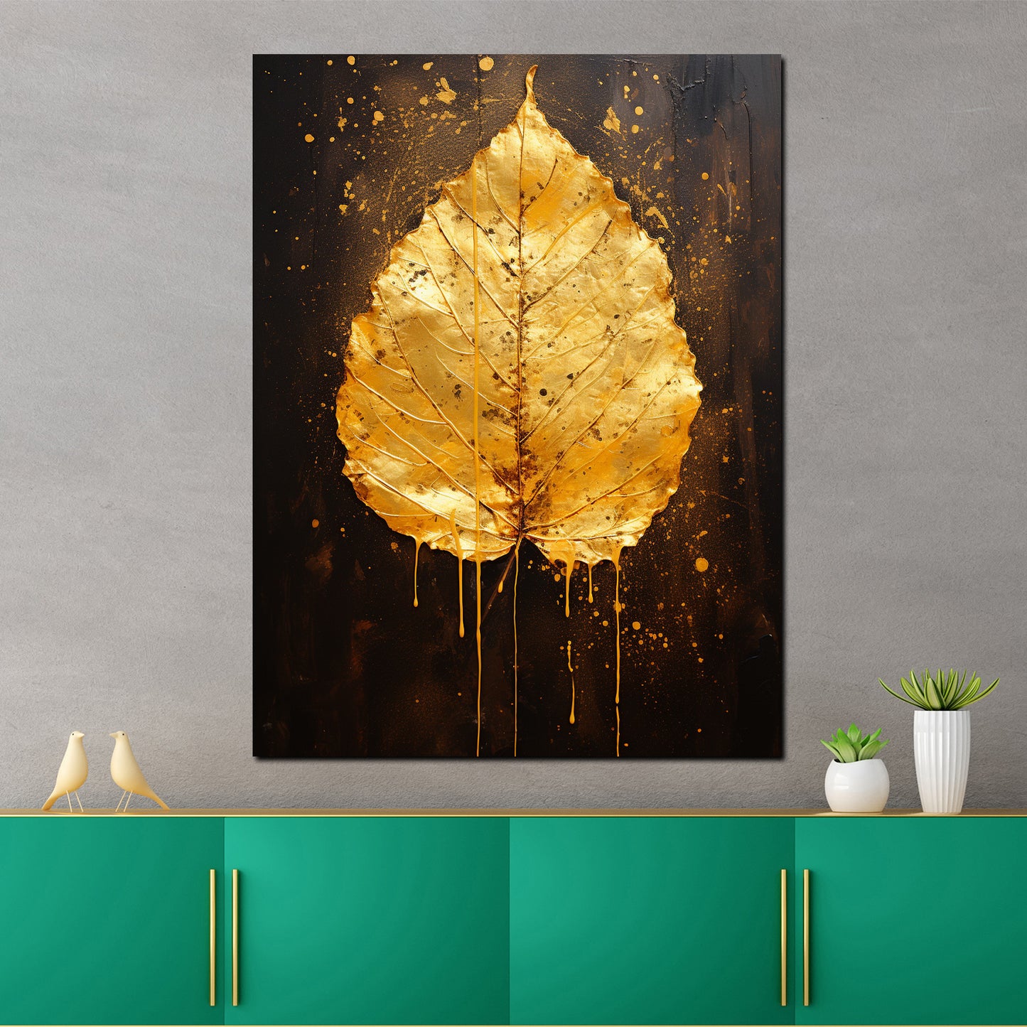 Quadro moderno foglia d'oro astratta