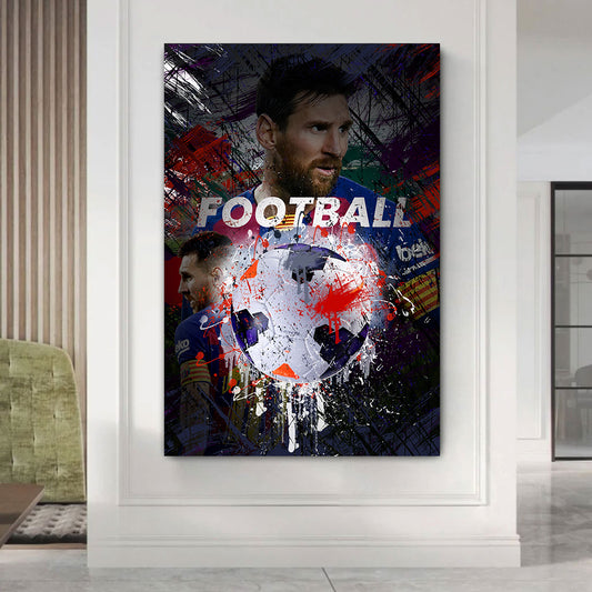 Quadro moderno giocatore di calcio messi