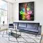 Quadro moderno giraffa in vasca Graffiti Pop Art Style