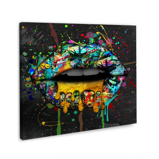 Quadro moderno labbra Graffiti Style