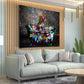 Quadro moderno leopardo in vasca Graffiti Pop Art Style