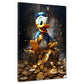 Quadro moderno little duck con monete d'oro papera
