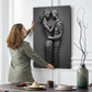 Quadro moderno love figure stile metallo