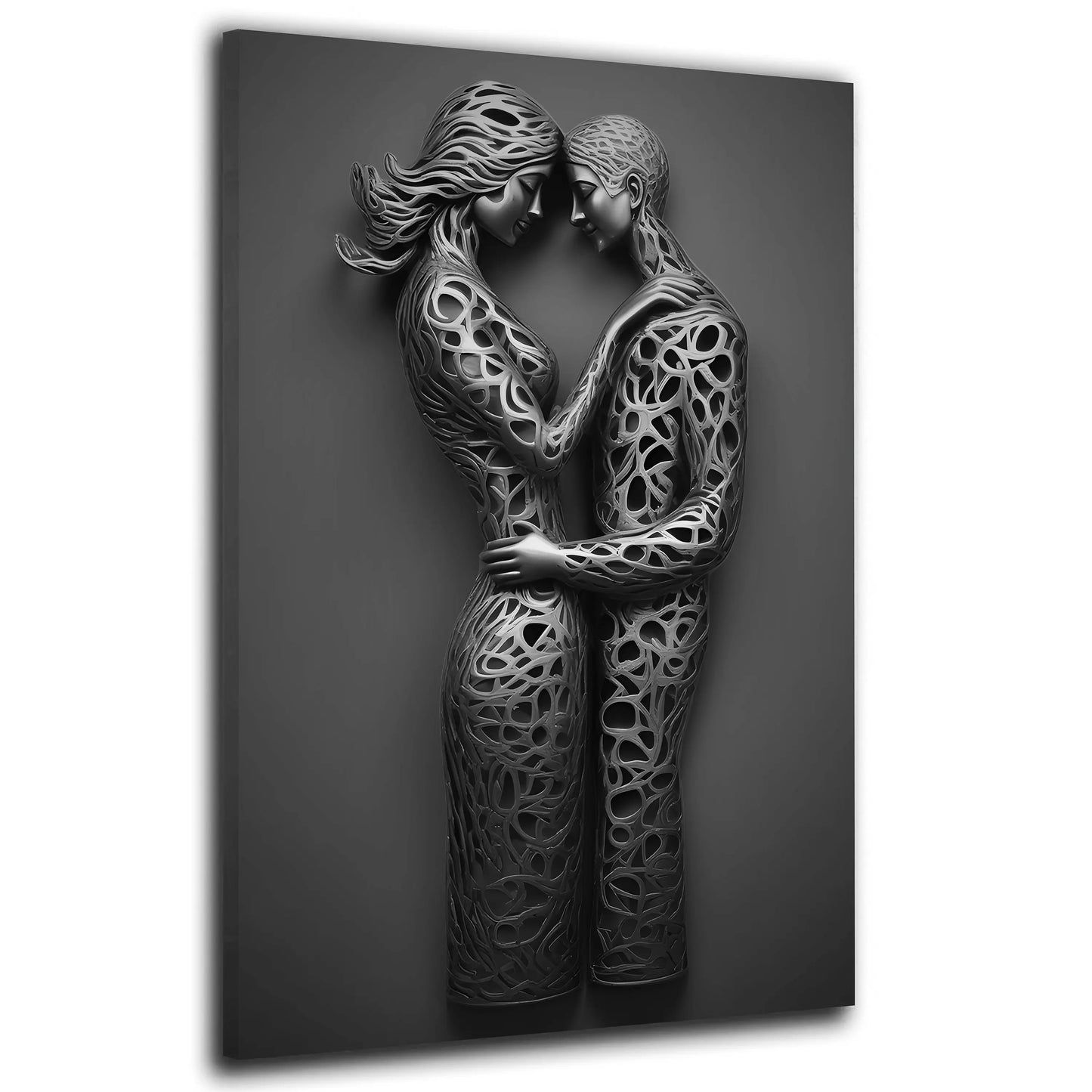 Quadro moderno love figure stile metallo