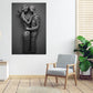 Quadro moderno love figure stile metallo