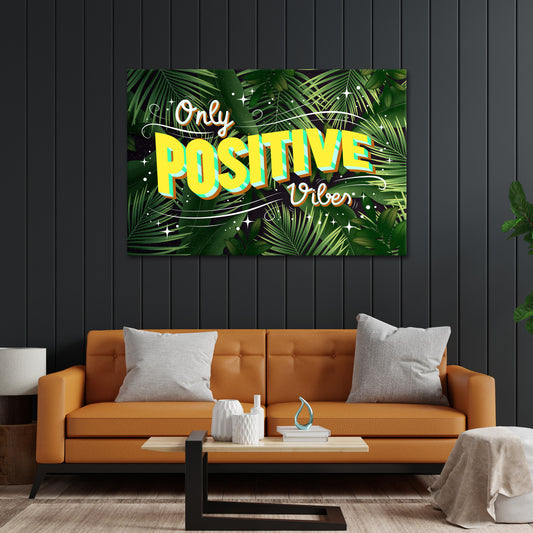 Quadro stampa su tela moderno motivazionale POSITIVE VIBES