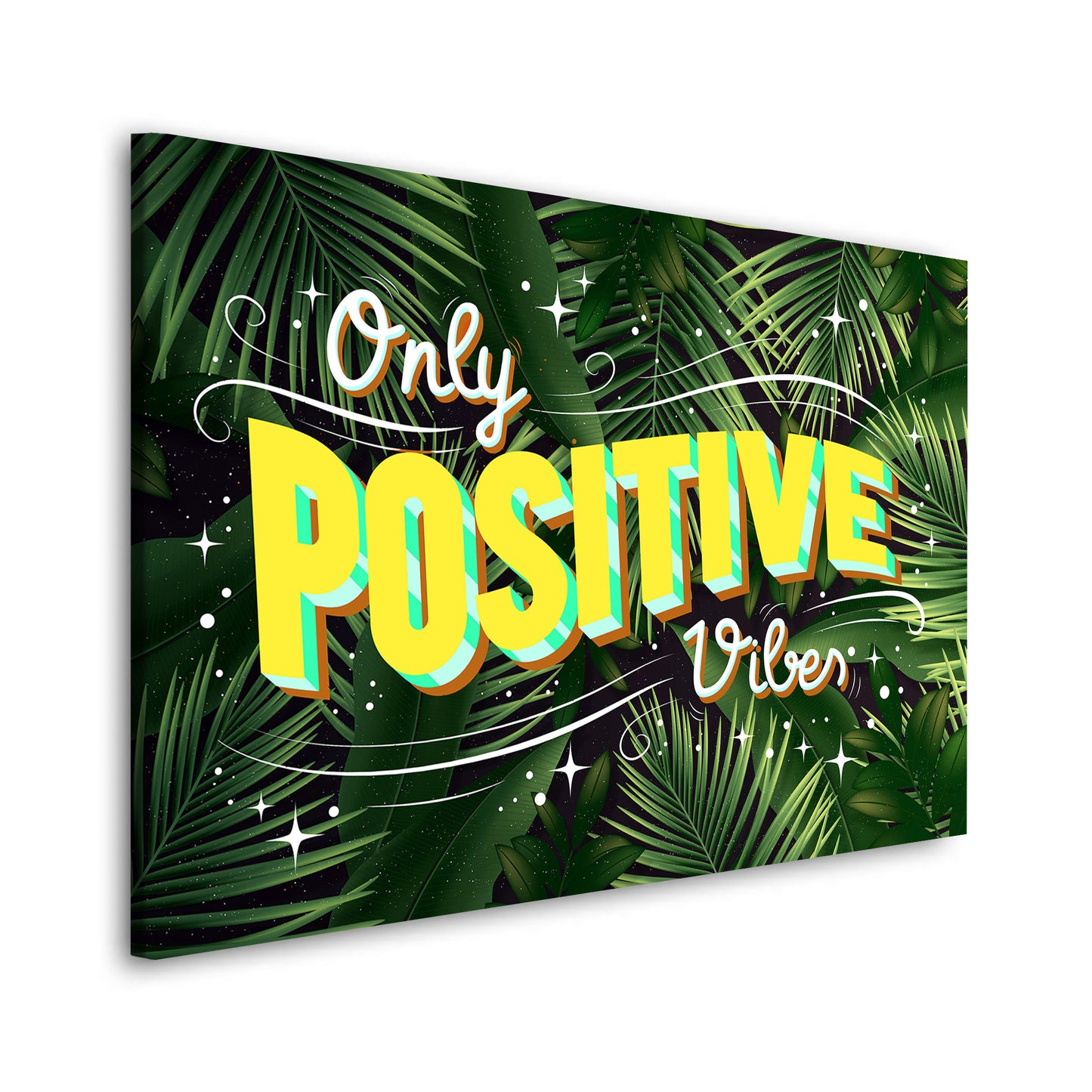 Quadro stampa su tela moderno motivazionale POSITIVE VIBES