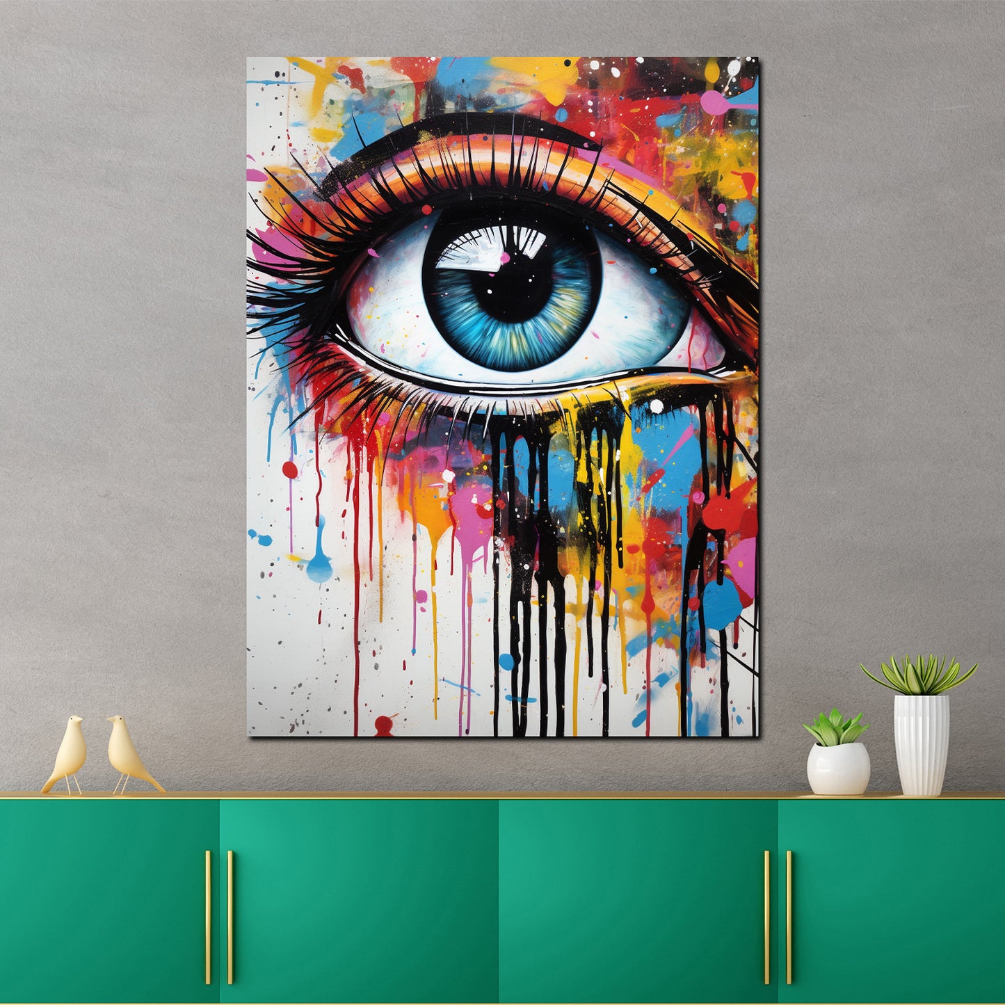 Quadro moderno occhio colorato Pop Art