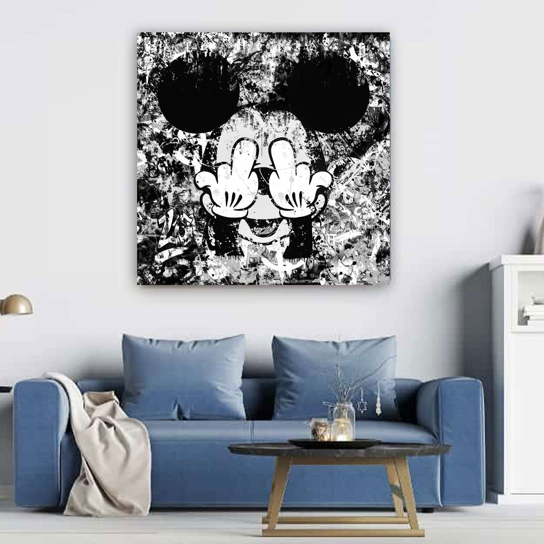 Quadro moderno topo, bianco e nero