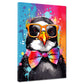 Quadro moderno pinguino cool con occhiali da sole e papillon Pop Art