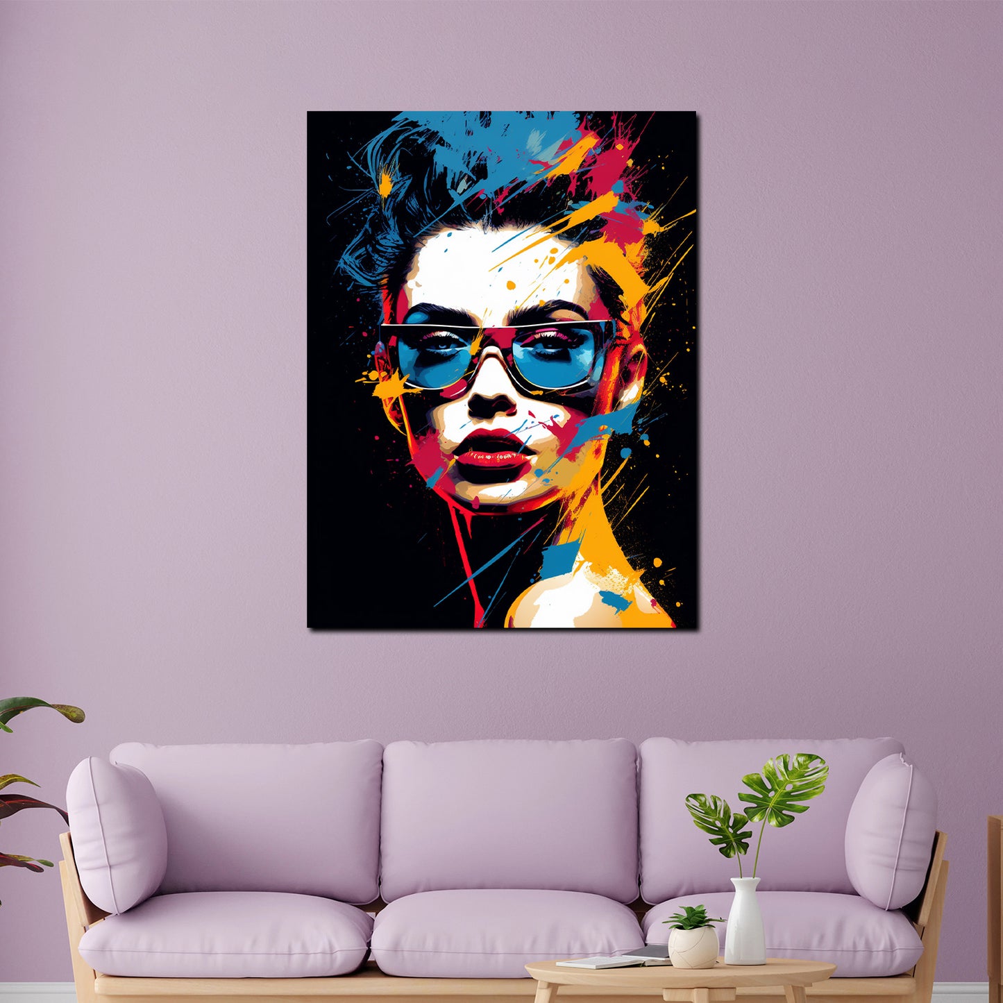 Quadro moderno pop art astratto cool girl color style