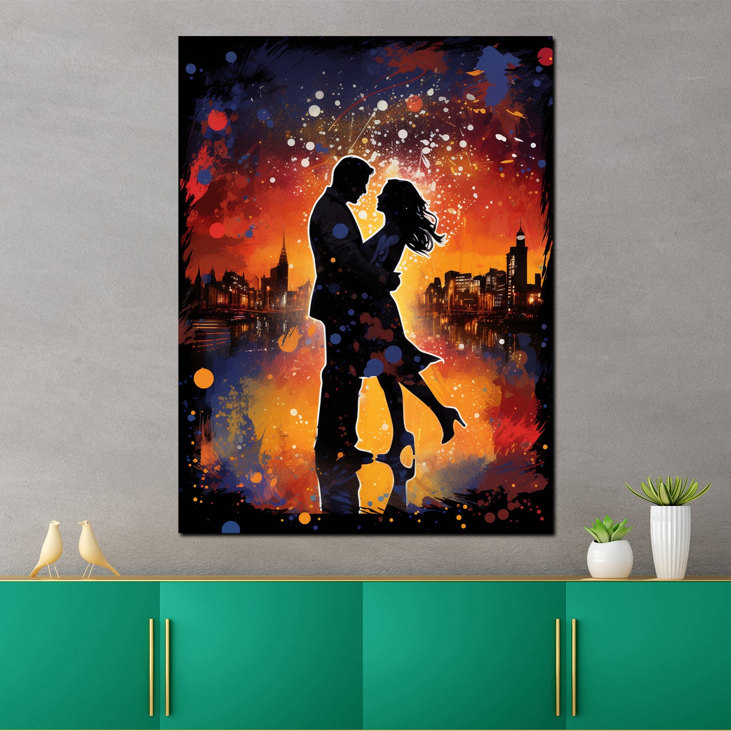 Quadro moderno pop art coppi uomo e donna