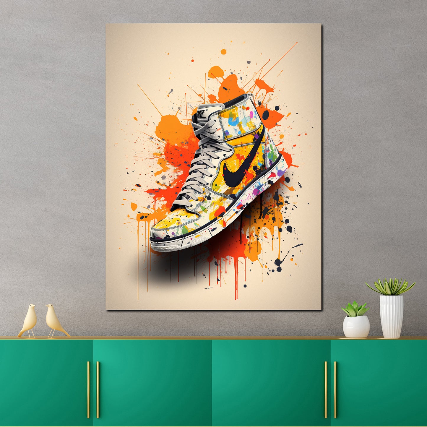 Quadro moderno pop art scarpe Colour Splash, Street Art