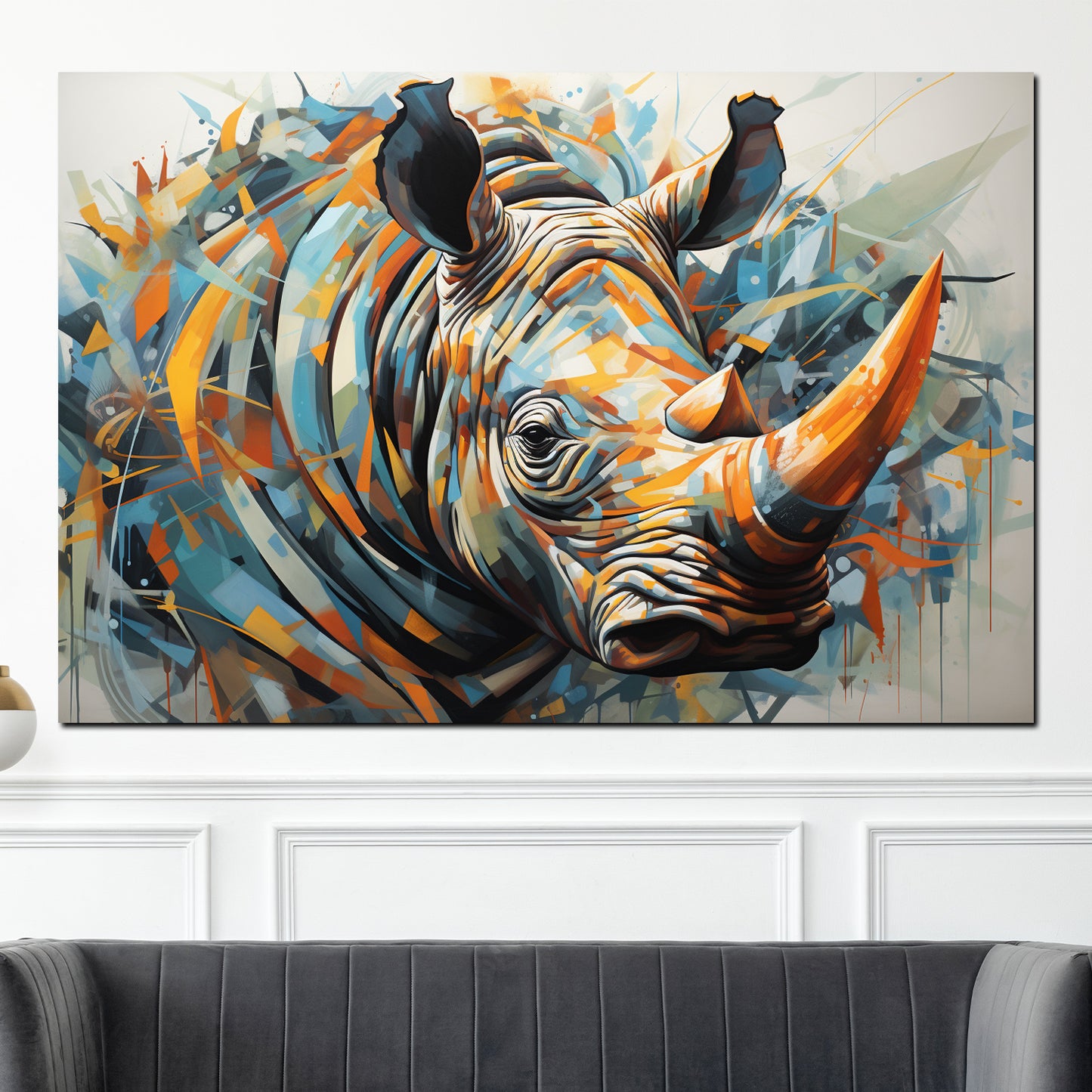 Quadro moderno stile colore rinoceronte