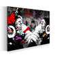 Quadro moderno street art scimmia coppia donna pop art