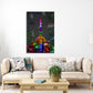 Quadro moschea colorata con graffiti arte urbana