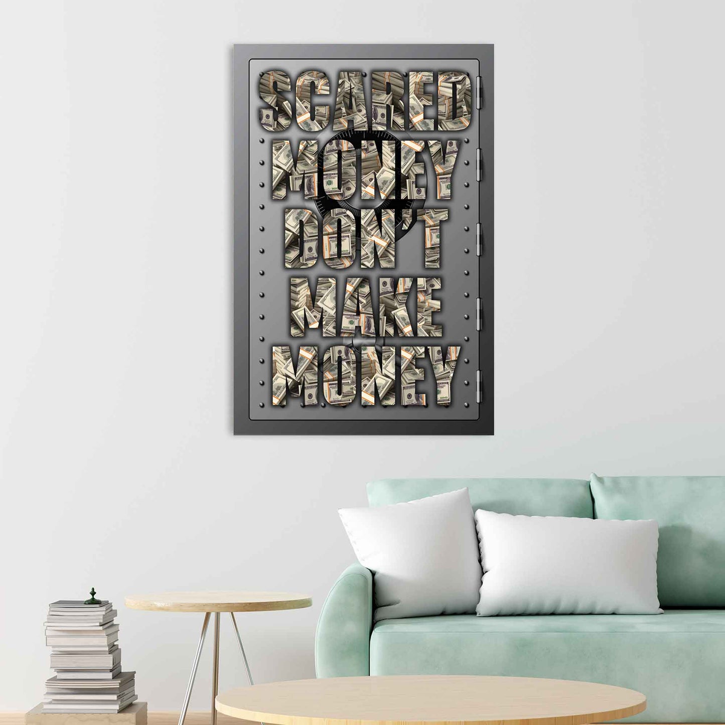 Quadro stampa su tela motivazionale Soldi & Successo Scared