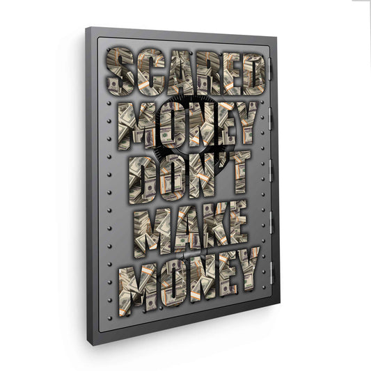 Quadro stampa su tela motivazionale Soldi & Successo Scared