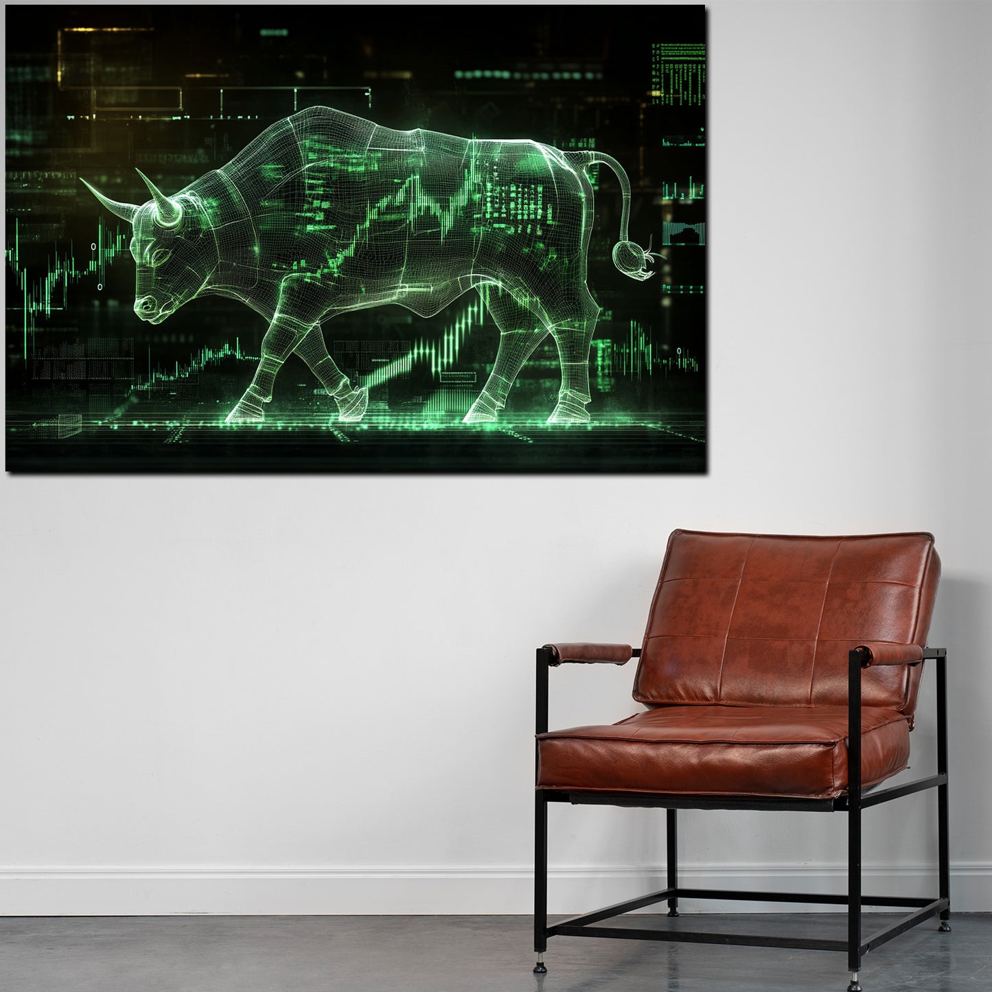 Quadro motivazione successo toro finanza trading moderno digitale