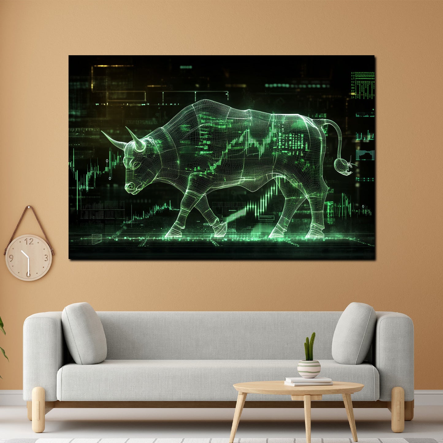 Quadro motivazione successo toro finanza trading moderno digitale