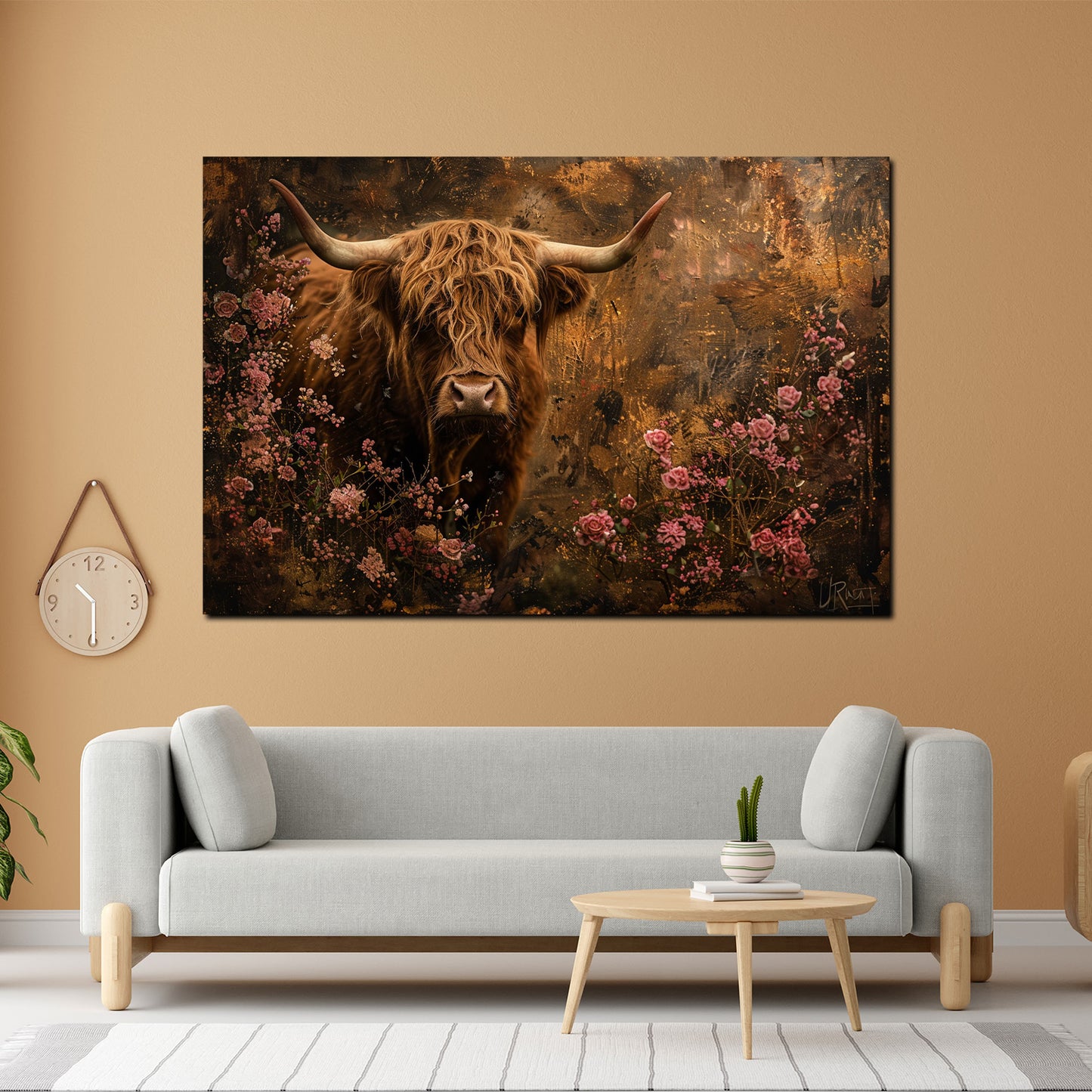 Quadro muccha tra fiori natura romanticismo moderno