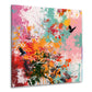 Quadro natura astratta colorata con uccelli
