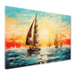 Quadro navi a vela nel tramonto