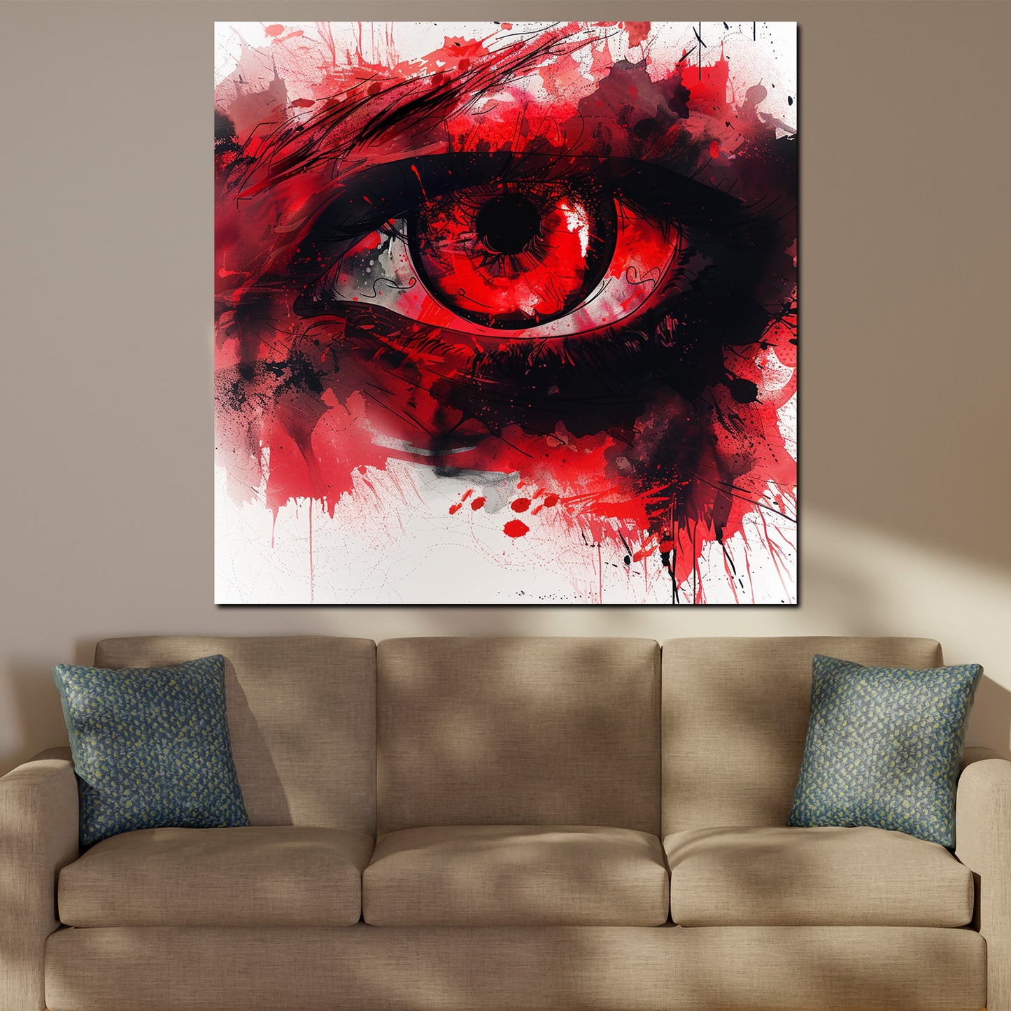 Quadro occhio rosso arte astratta