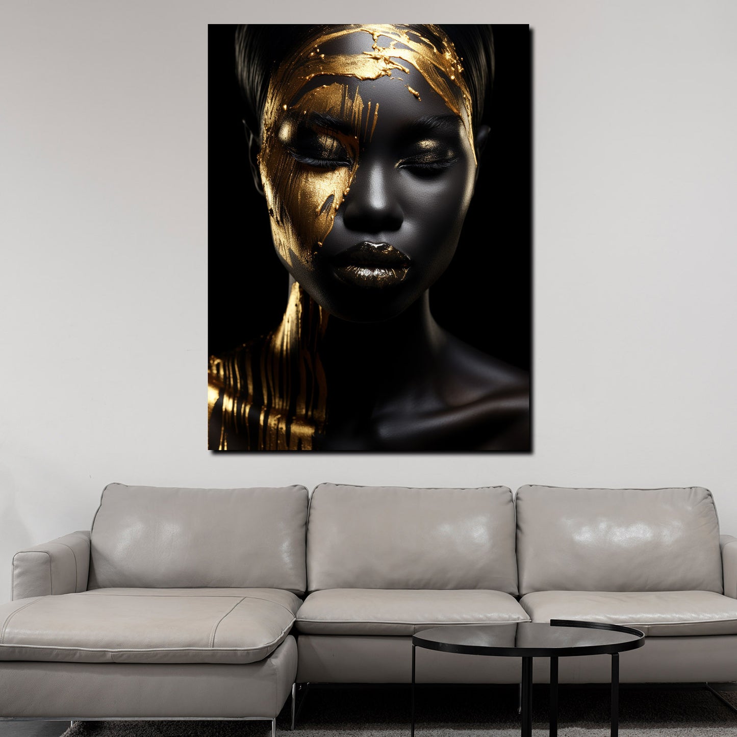Quadro oro donna africana frontale