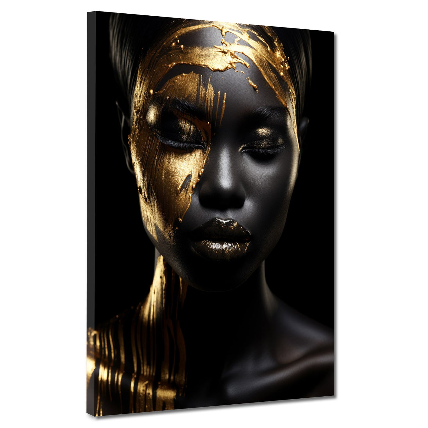 Quadro oro donna africana frontale