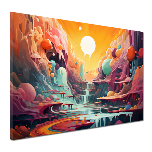 Quadro paesaggio surrealista da sogno