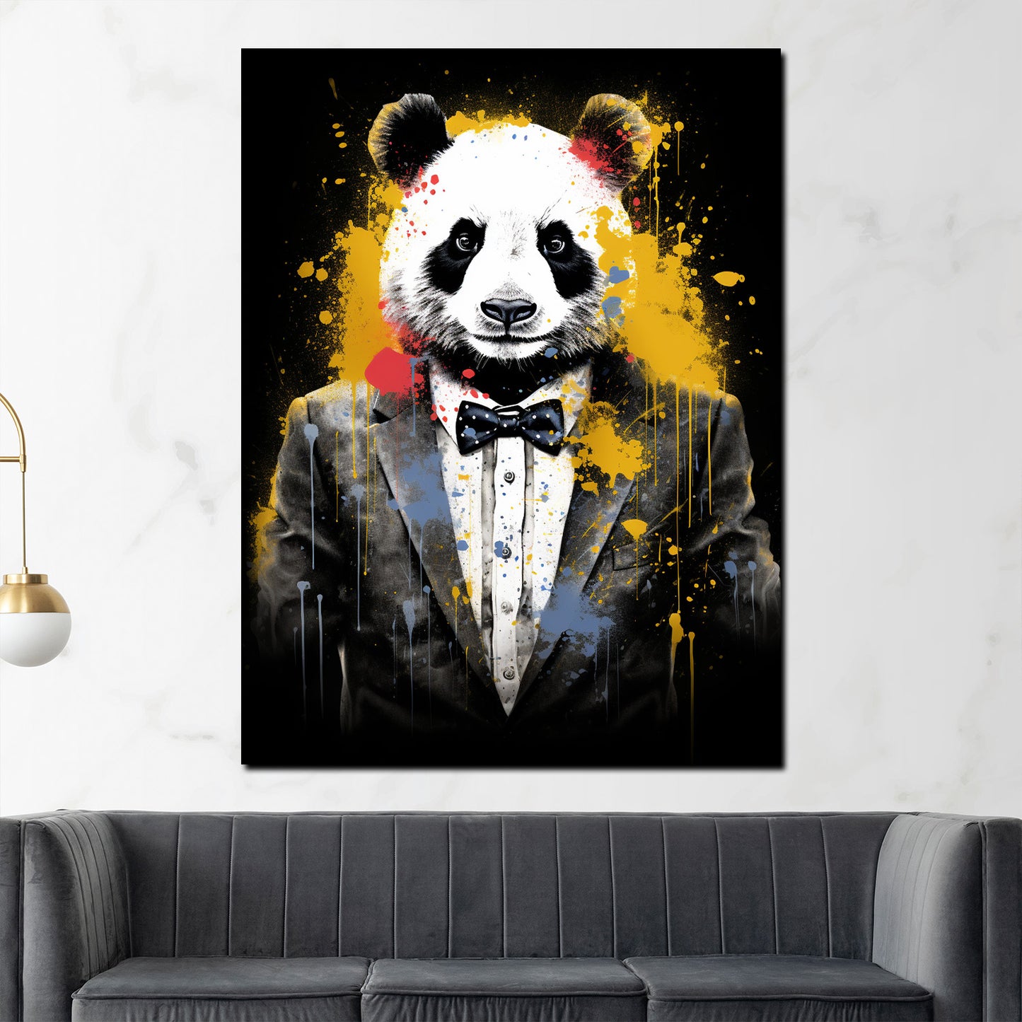 Quadro panda in abito Pop Art Splash