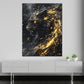 Quadro pantera nera oro brillante dinamico