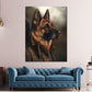 Quadro pastore tedesco vestito arte animale buffo moderno