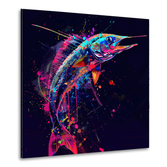 Quadro pesce colorato in stile Pop Art