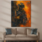 Quadro pop art astratto pompiere con gatto